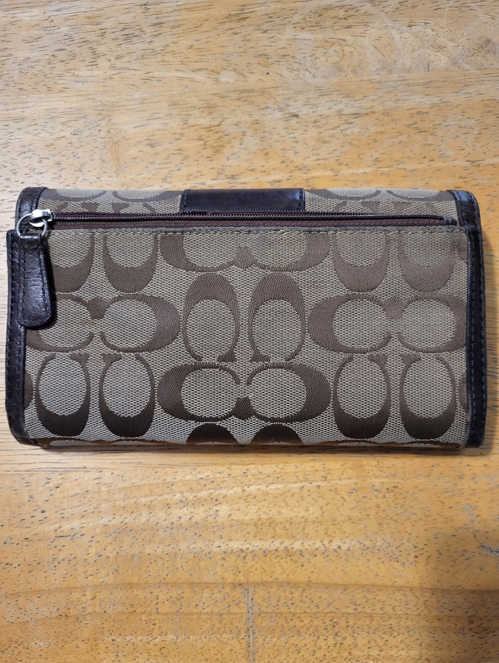 Coach Coach Signature Fold Wallet in Beige and Brown - Picture 2 of 3